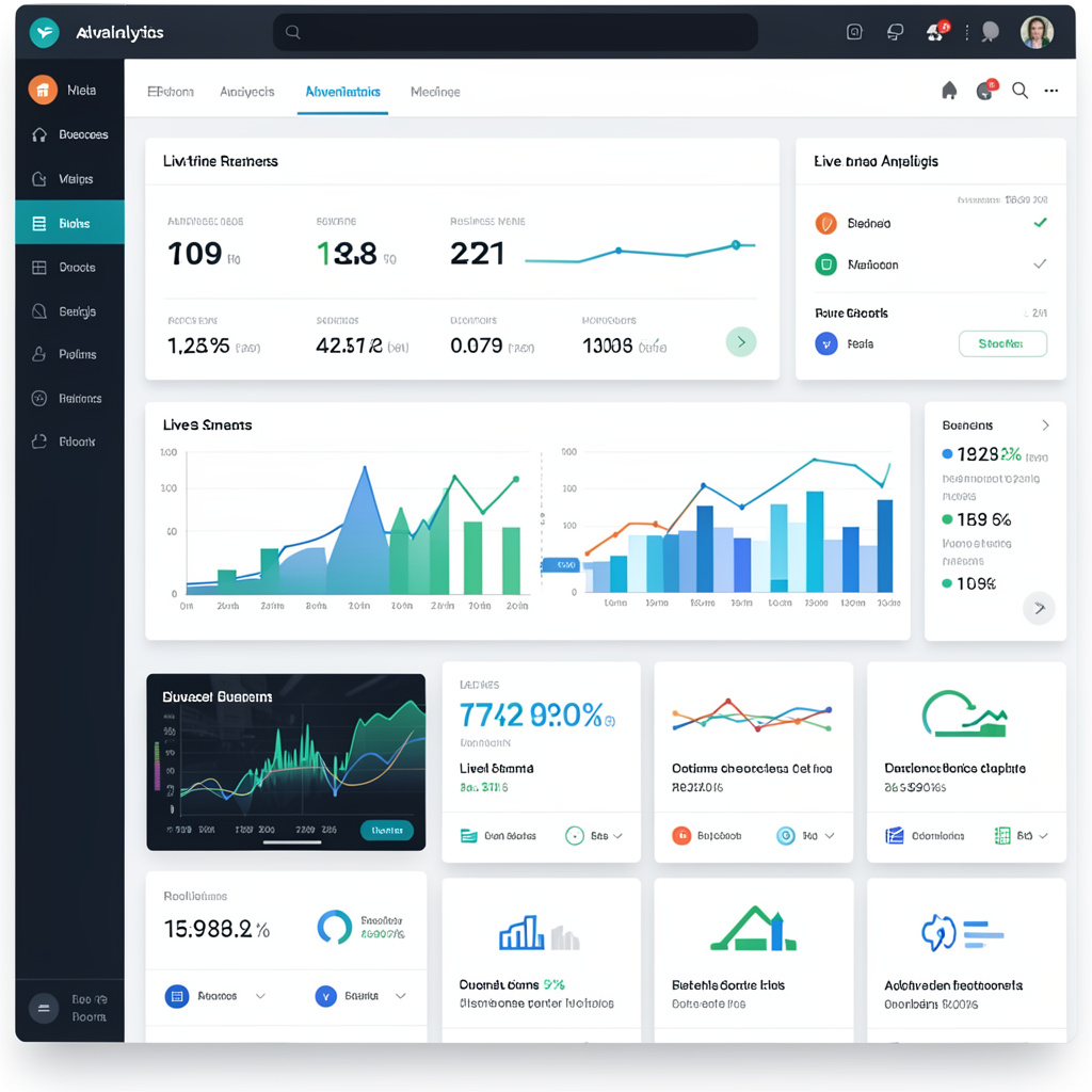 Advanced analytics dashboard showing real-time business metrics