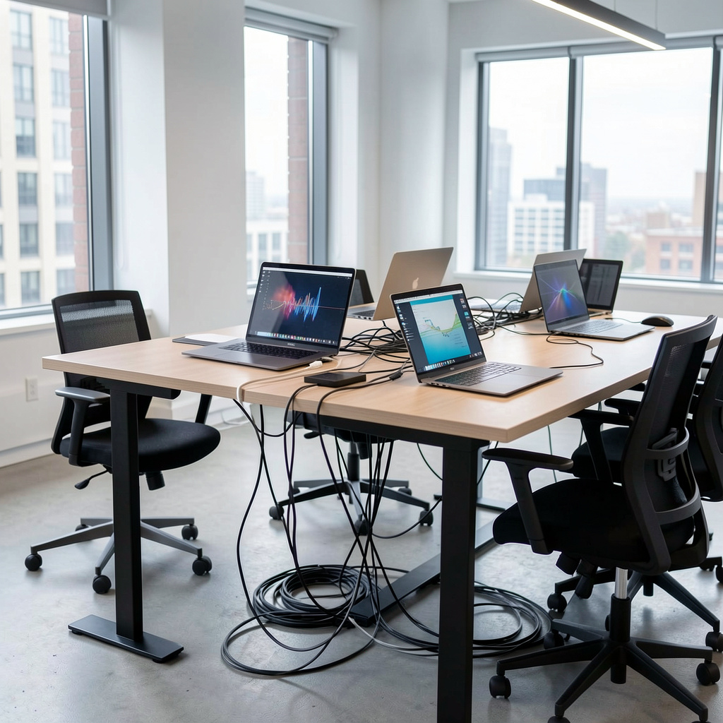 Modern development workspace with cutting-edge technology